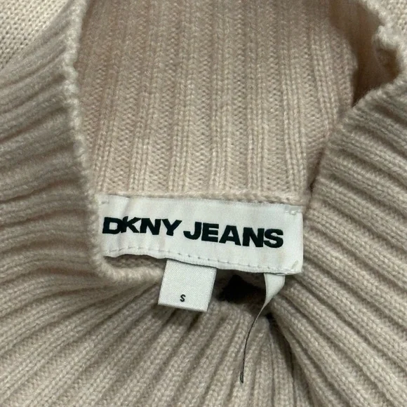 DNKY New York City Varsity Logo Mock Neck NYC Ribbed Sweater Times Square Small - Picture 6 of 7